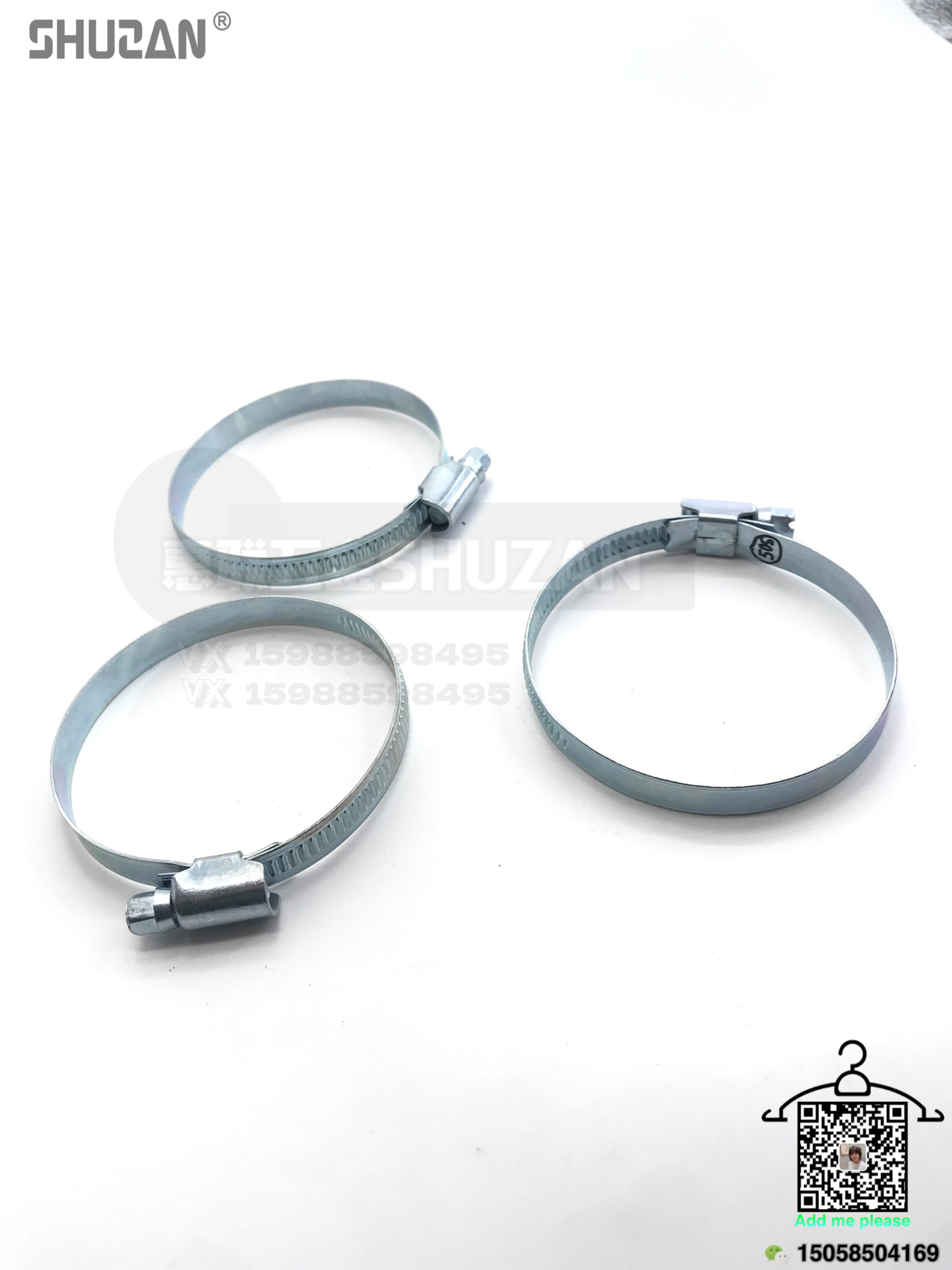 Shuzan hardware hose clamps are tight and the fasteners are firm. They are universal for pipes and electrical conduits, with a silver appearance and Shuzan quality details Picture