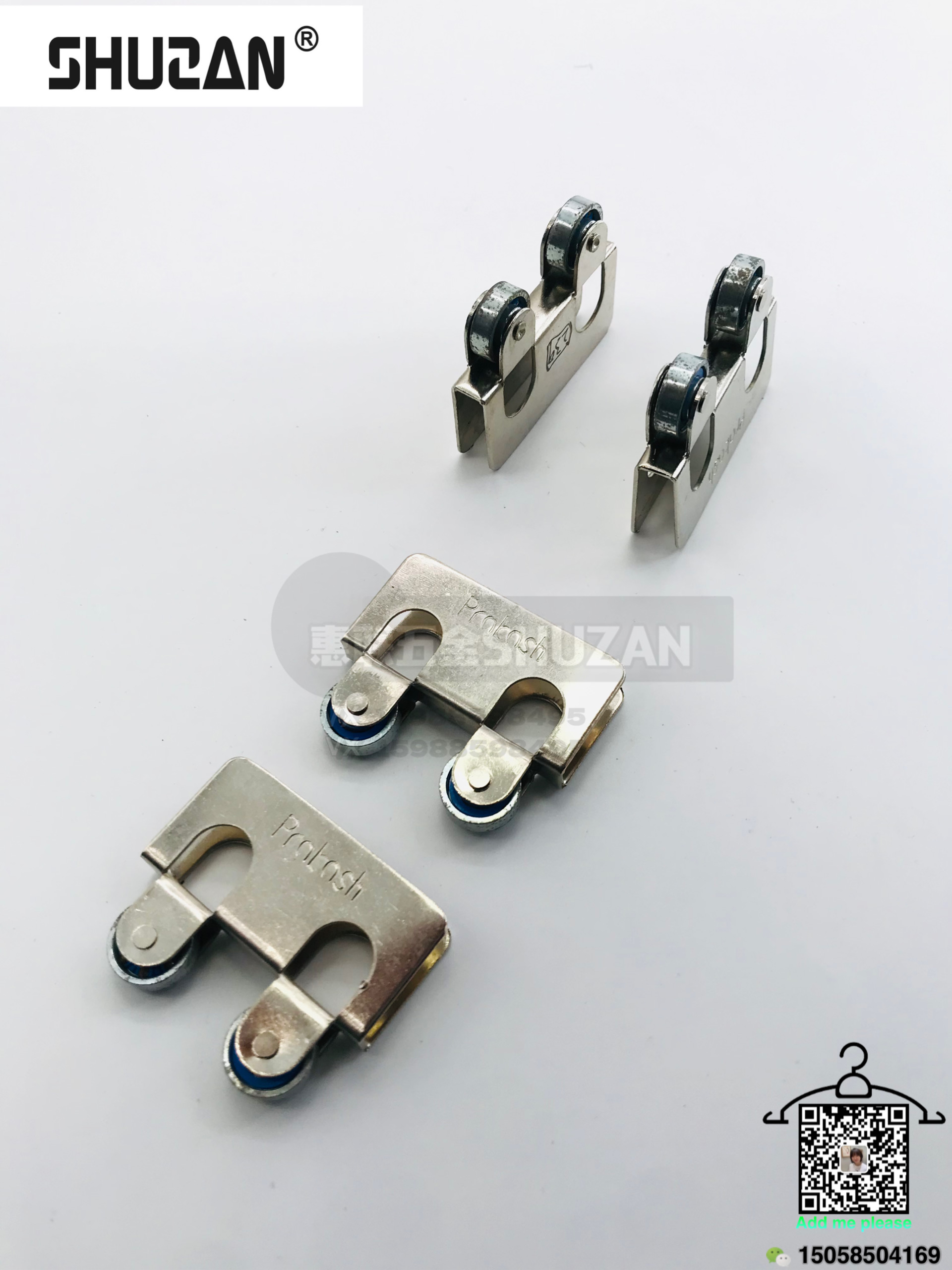 Stainless steel glass wheels, Shuzan hardware wheels, sliding door wheels, flexible pulling of glass doors and cabinet doors Specification image