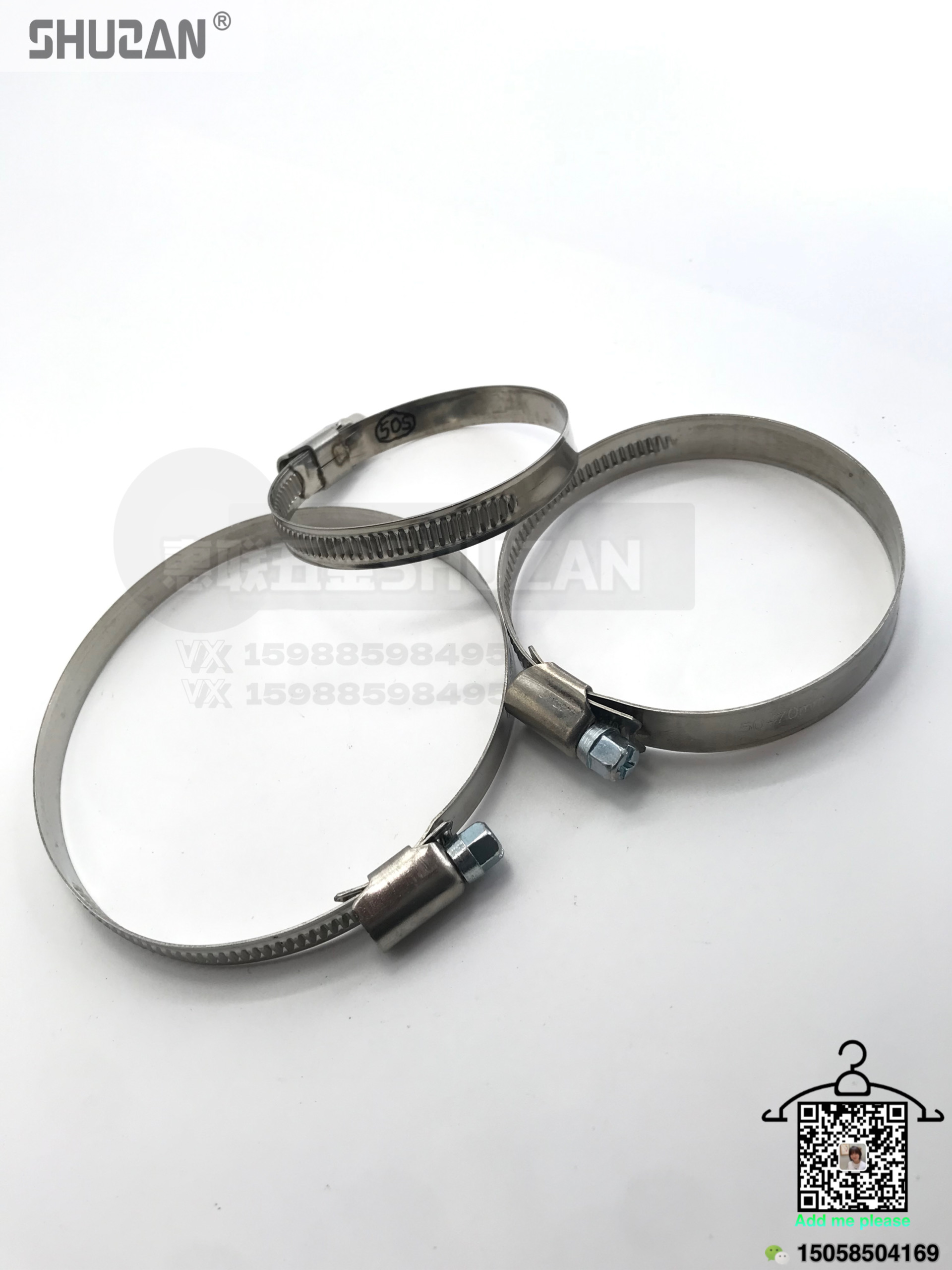 Shuzan hardware hose clamps are tight and the fasteners are firm. They are universal for pipes and electrical conduits and are exclusively supplied for export. Shuzan quality Item Picture