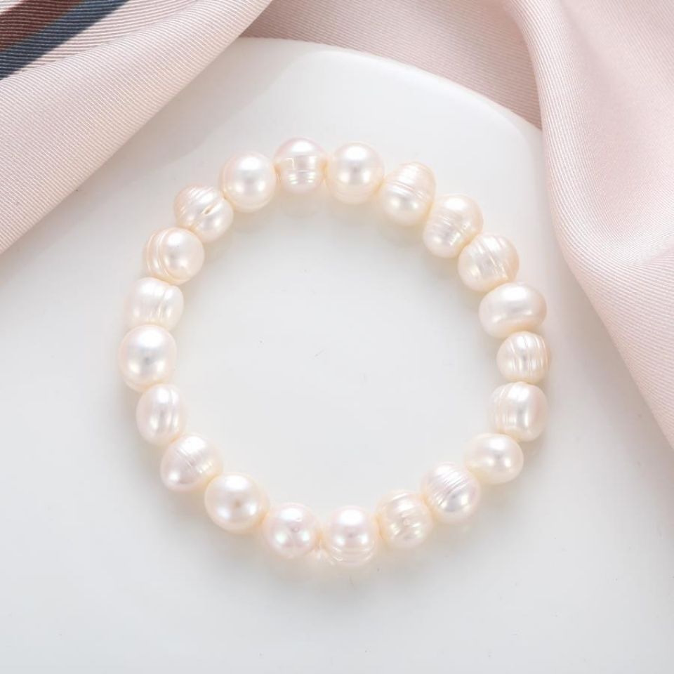 正品天然珍珠手链7-8m近圆白色淡水珍珠简约送妈妈女友情人节礼物饰品真珍珠批发图