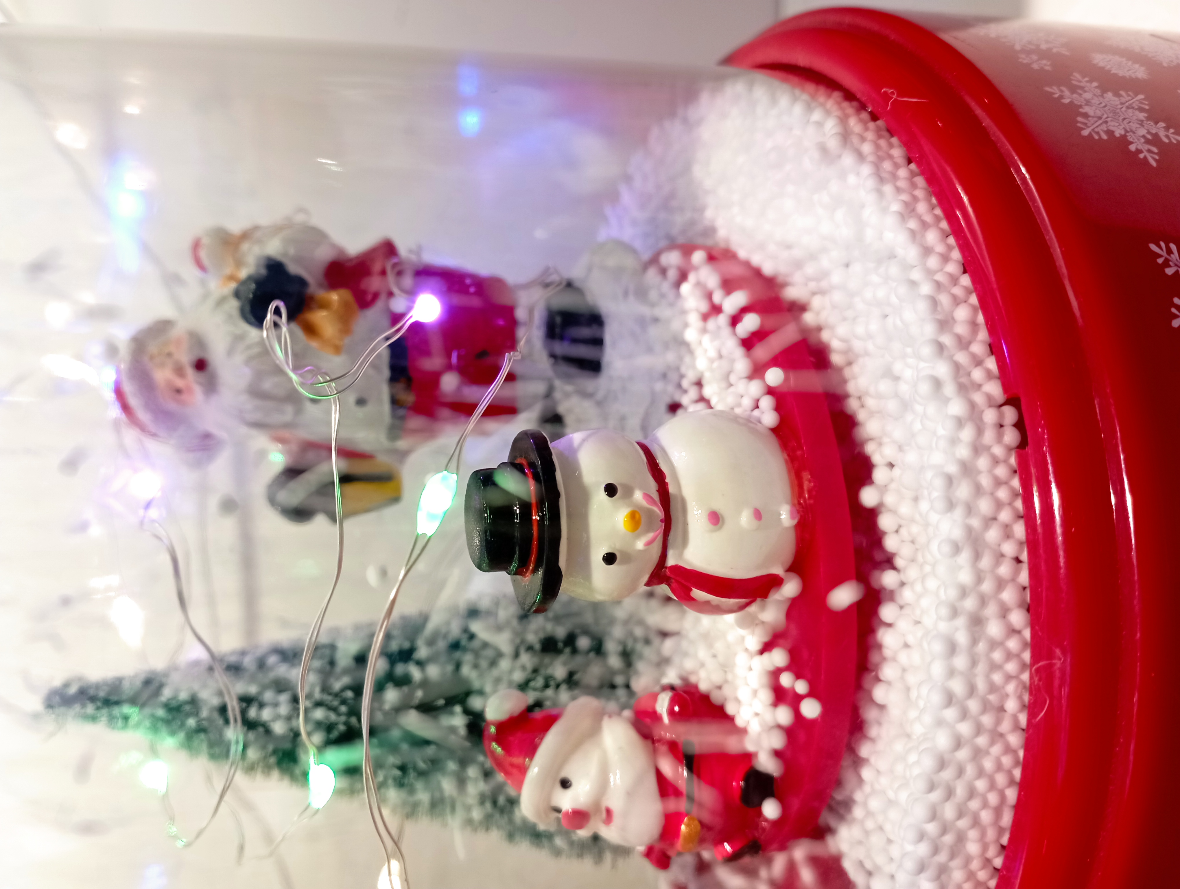 Navidad pequeños regalos papá noel muñeco de nieve caja de música con luz regalo amigo navidad ambiente decoración