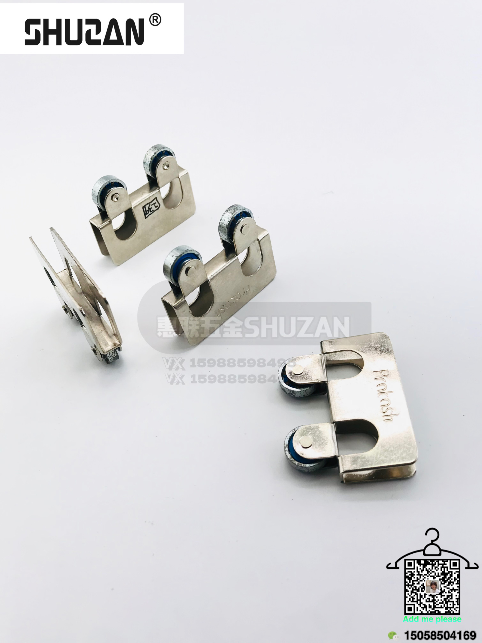 Stainless steel glass wheels, Shuzan hardware wheels, sliding door wheels, flexible pulling of glass doors and cabinet doors Item Picture