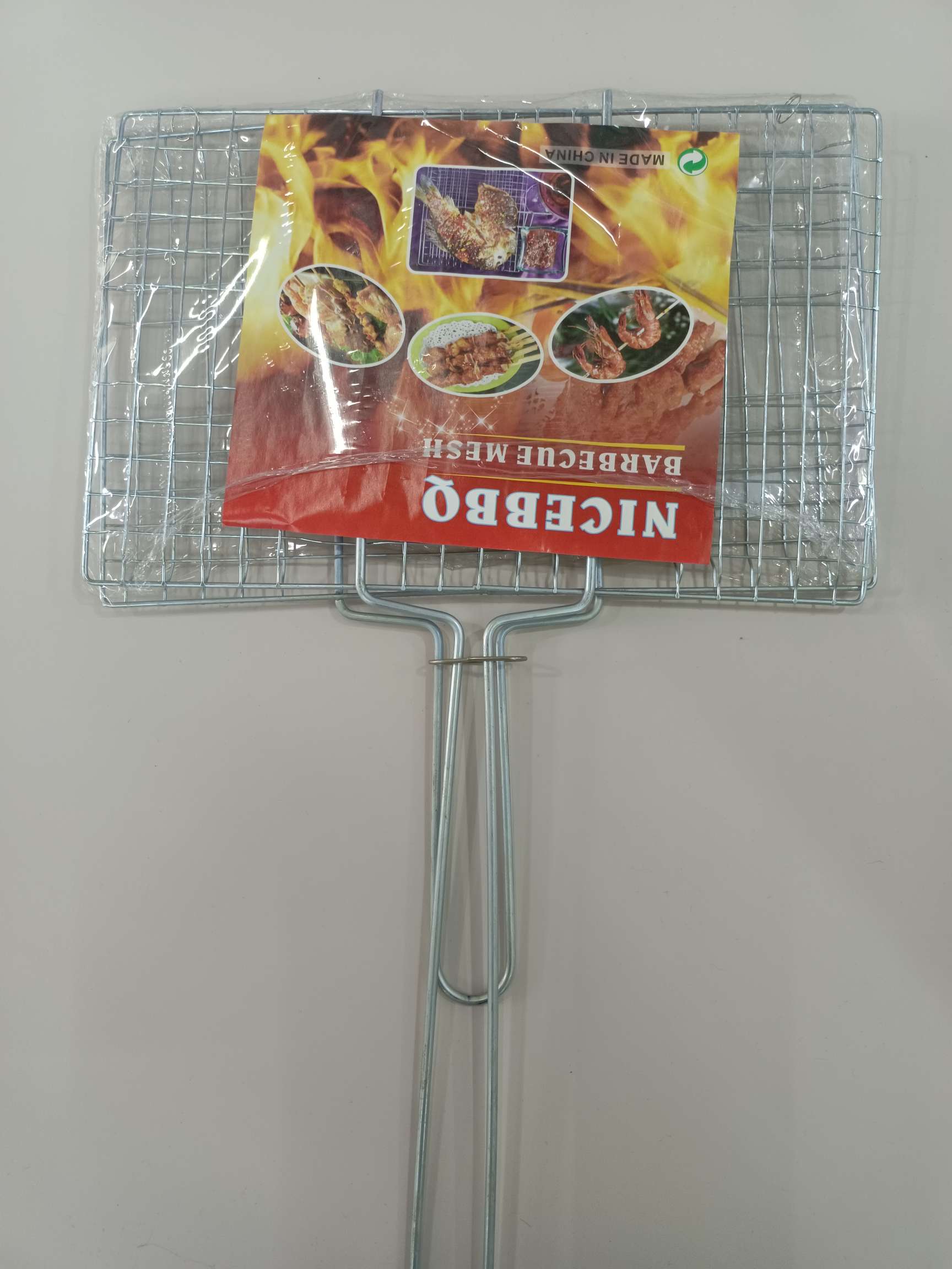 厂家批发电镀烧烤手柄加长 网夹烤鱼夹蔬菜夹铁夹折叠网夹