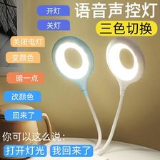 温馨人工智能语音控制小夜灯USB插口氛围灯LED声控卧室宿舍床头灯