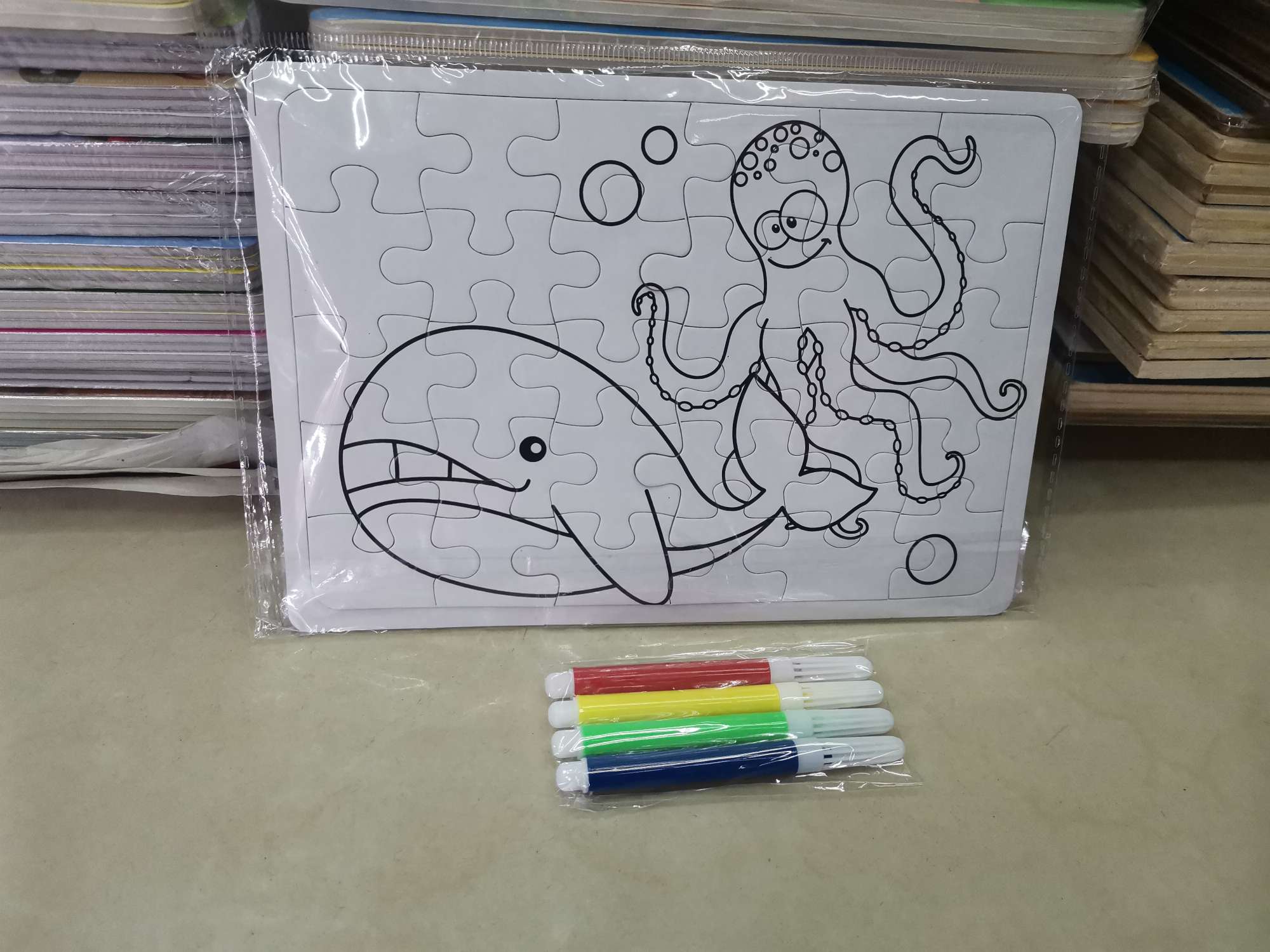 DIY children's educational doodle flat puzzle toys with watercolor pens, promotional items, gifts detail image 2