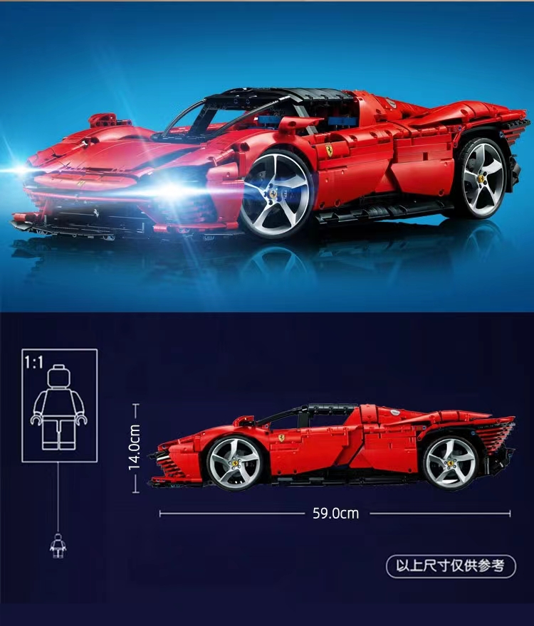 Ferrari SP3 Sports car Chinese building block mechanical assembly Model Racing Car Adult High Difficulty Boy 42143 detail image 9