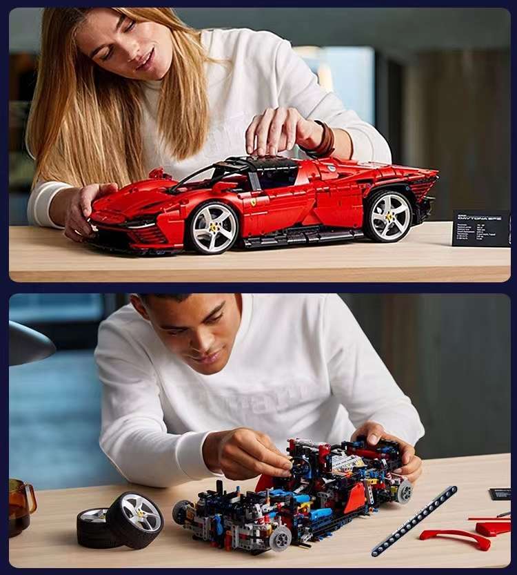Ferrari SP3 Sports car Chinese building block mechanical assembly Model Racing Car Adult High Difficulty Boy 42143 detail image 16