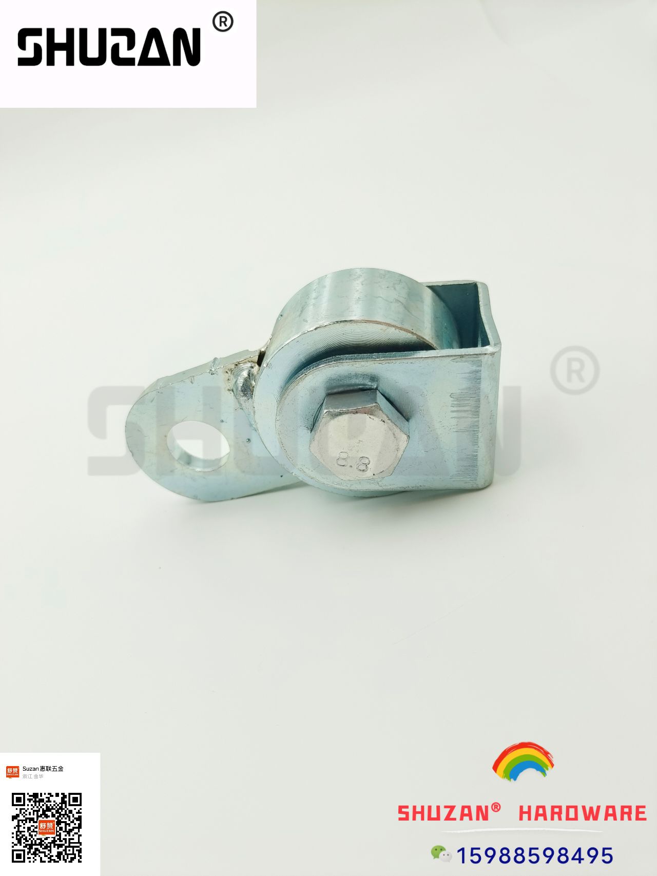 Rueda superior de la puerta rueda de guía push-pull industrial grúa grande de la puerta de la traslación galvanizada polea pesada de la pista de la puerta polea de deslizamiento Specification image