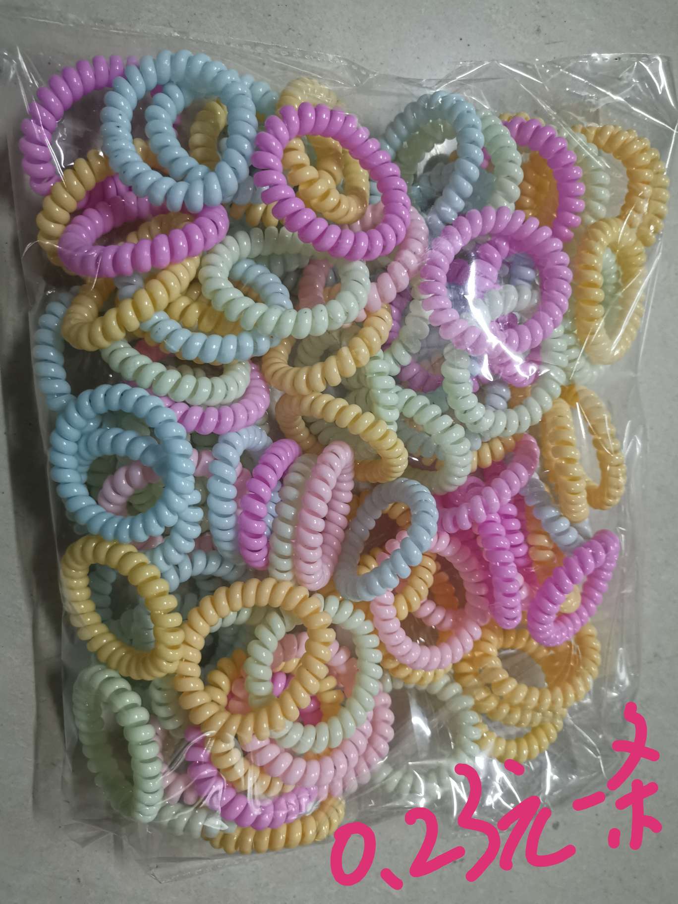 Two-color telephone line, large bright silver, high-elasticity telephone line hair tie, simple and durable, high-elasticity hair tie accessory Specification image