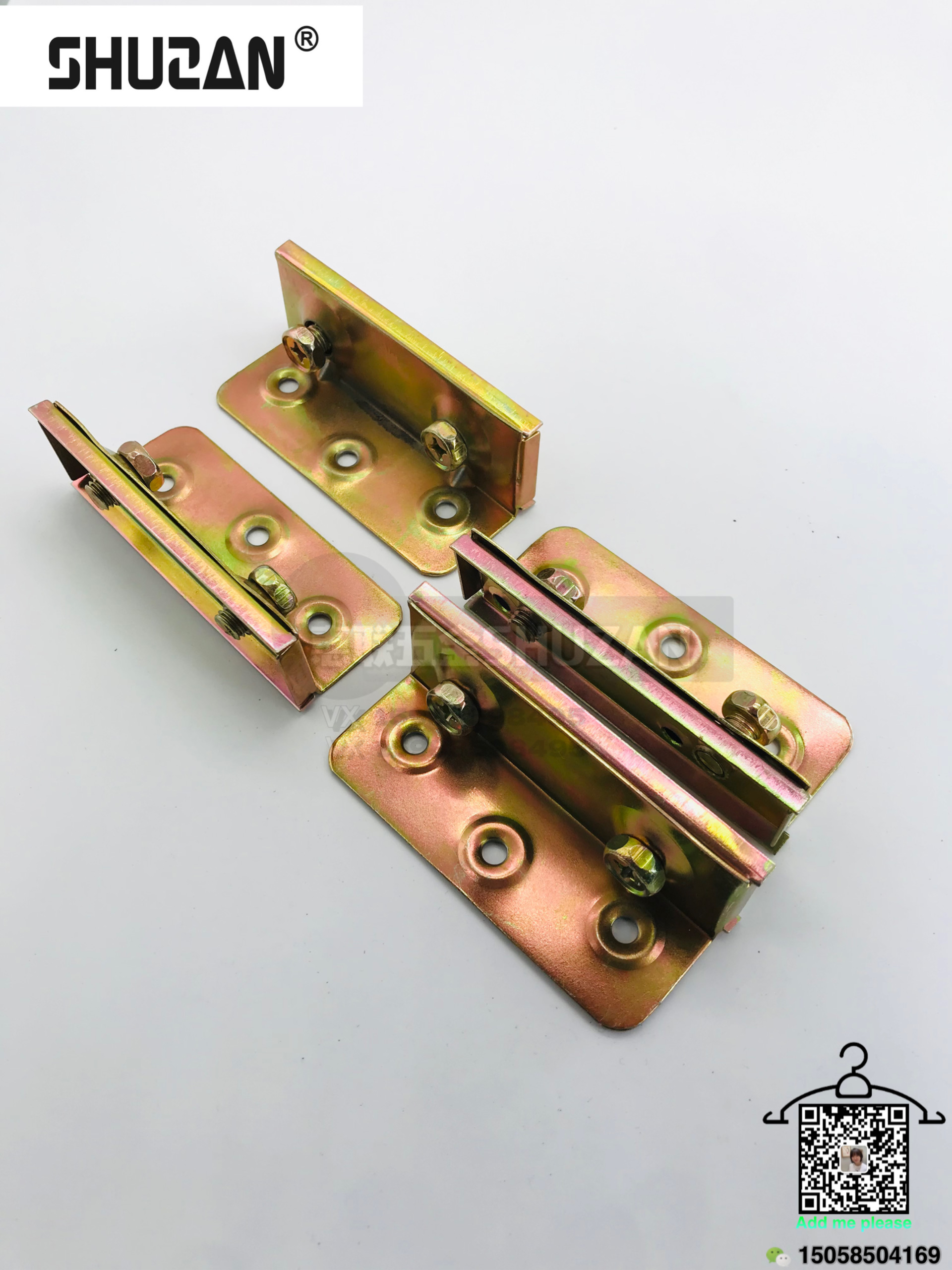 The golden bed hinges are galvanized, sturdy and durable. Shuzan bed hinges are exclusively for export Item Picture