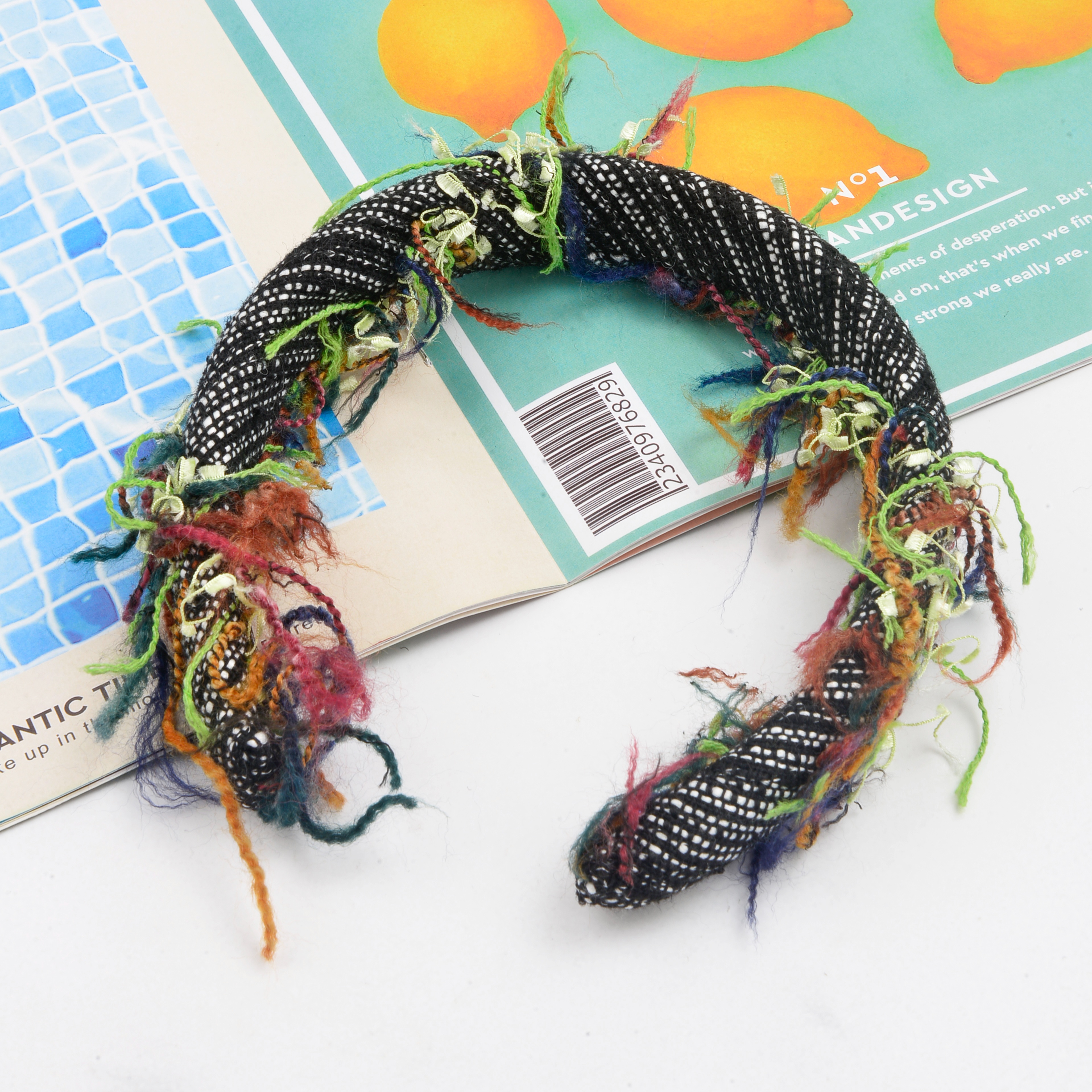 Versión coreana dongdaemun el mismo estilo rosa cuadros de peluche de tela de peluche aro de pelo dulce y lindo hilo de malla versátil aro de cabeza accesorios de pelo Application Scenario
