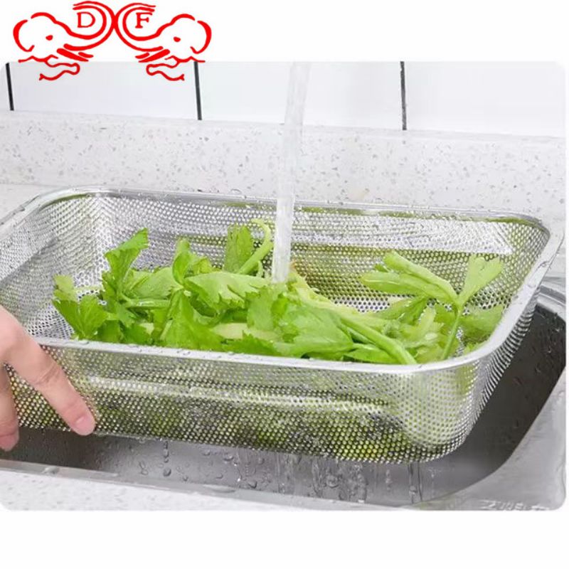 DF99646 stainless steel fruit basket, kitchen draining net basket, knife and fork storage box, storage draining square basket, disinfection cabinet, chopstick basket, DF Trading house details Picture