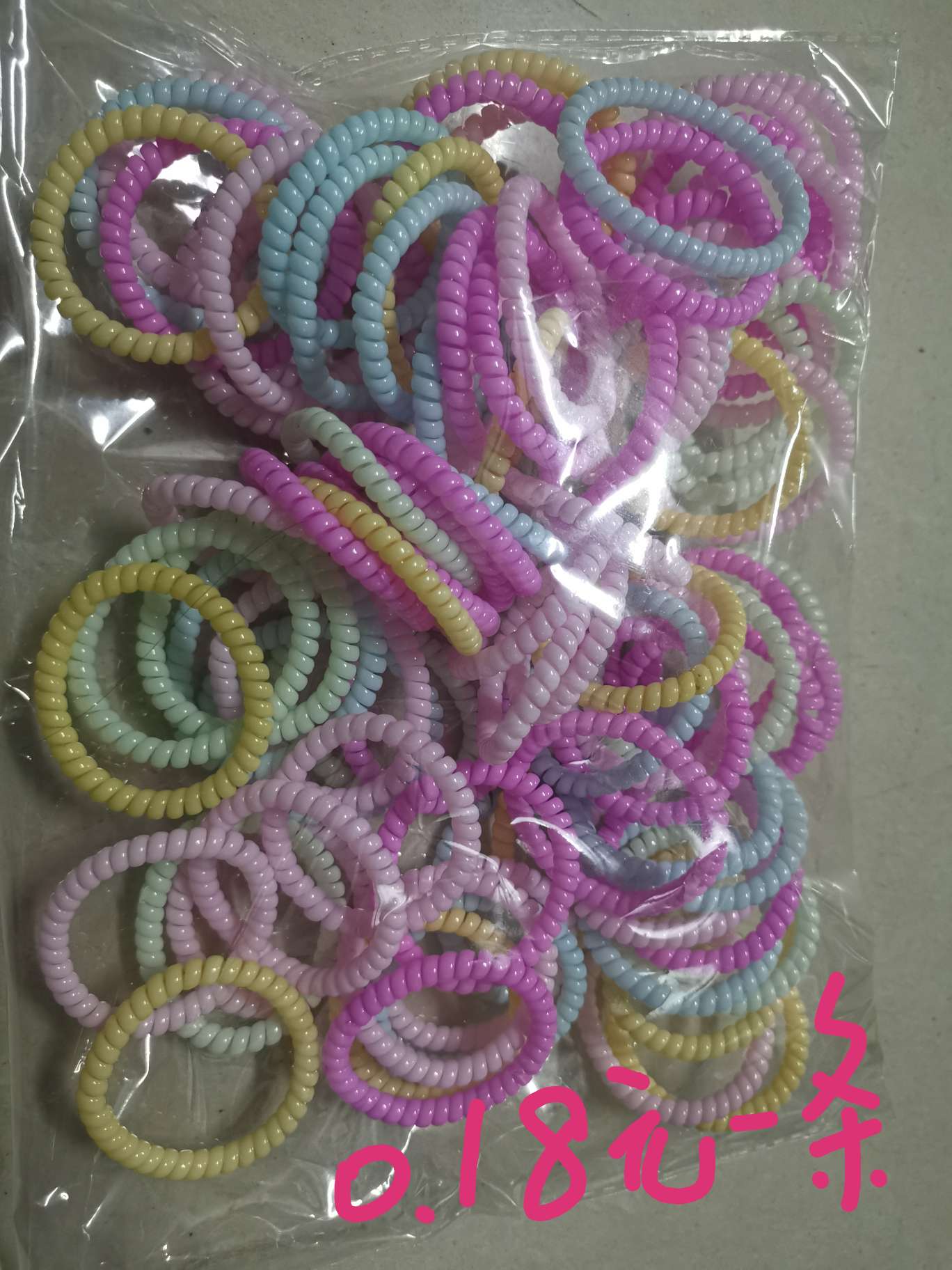 Two-color telephone line, large bright silver, high-elasticity telephone line hair tie, simple and durable, high-elasticity hair tie accessory Item Picture