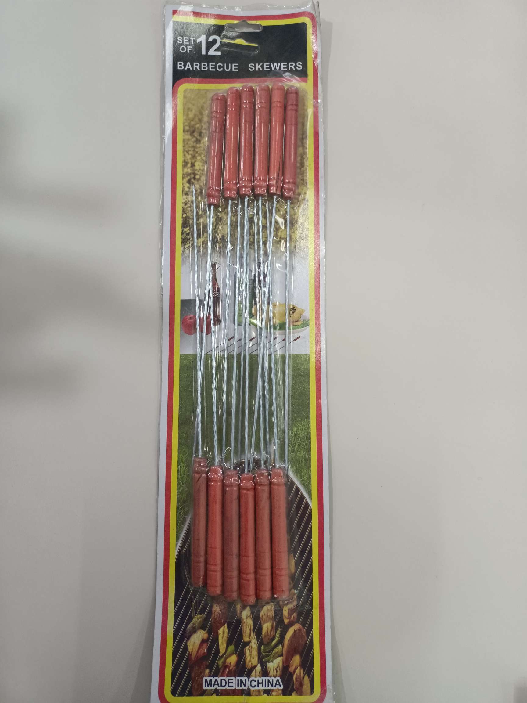 烧烤工具12pc不锈钢烧烤钢签 木柄烧烤针 钢签厂家