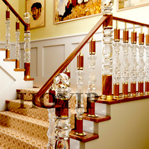 亚克力铝镁不锈钢楼梯立柱现代简约轻奢水晶透明玻璃扶手护栏栏杆