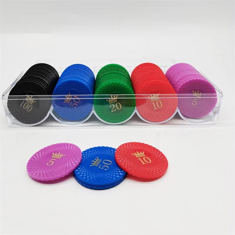 4g 3D gold-embossed ABS100 pieces of Water Cube Chess and card room token chips supplied by the chip manufacturer
