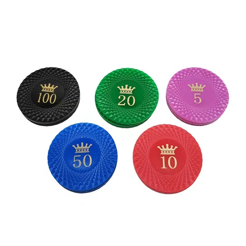 4g 3D gold-embossed ABS100 pieces of Water Cube Chess and card room token chips supplied by the chip manufacturer Item Picture