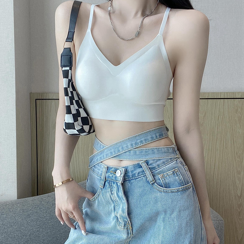 梦幻红粉无痕美背内衣大U型薄款大胸显小少女文胸露背甜美爆款图