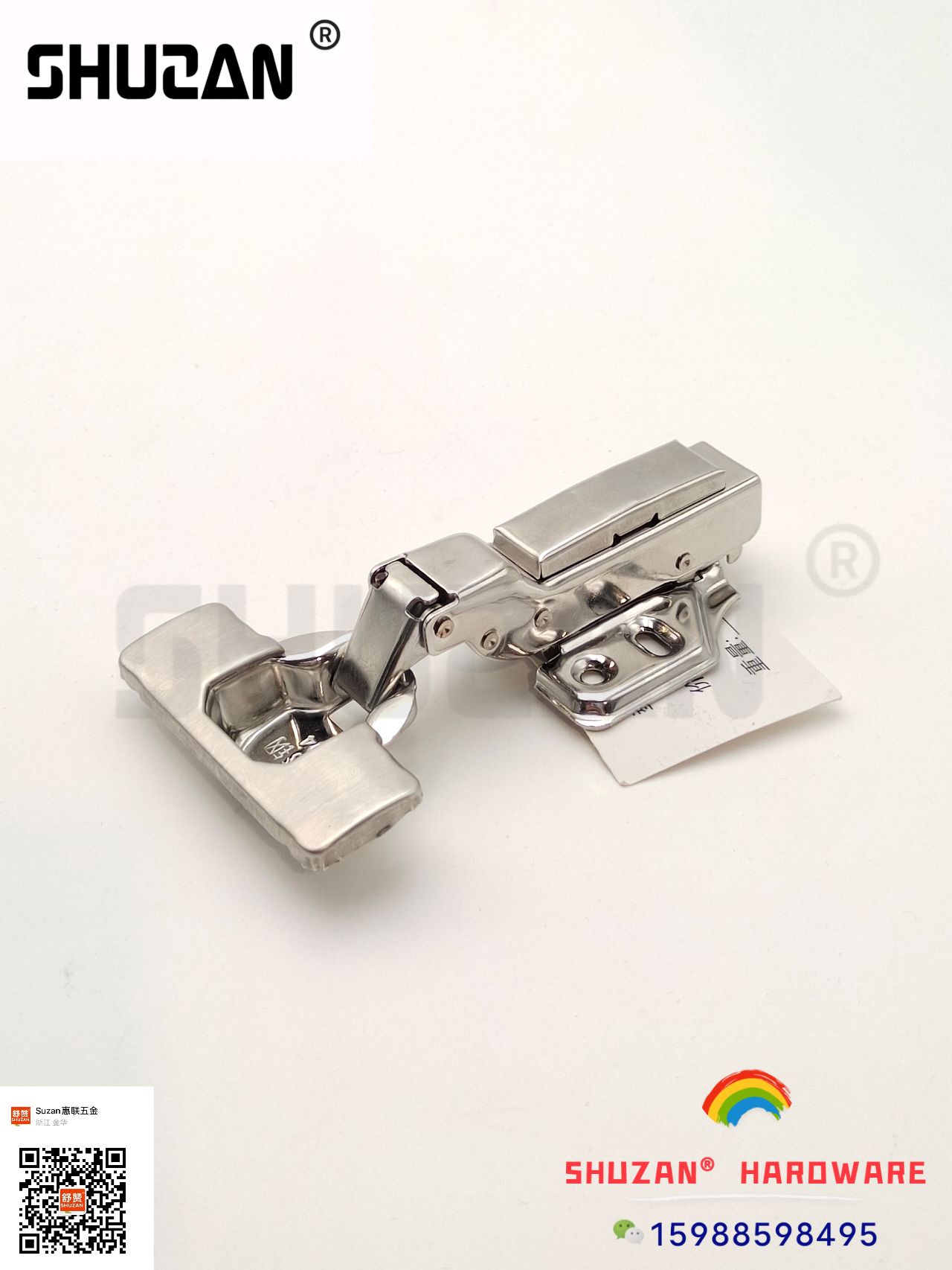Bisagra shuzan acero inoxidable resorte amortiguador hidráulico bisagra curva media gabinete puerta de armario amortiguador silencioso bisagra de puerta Specification image