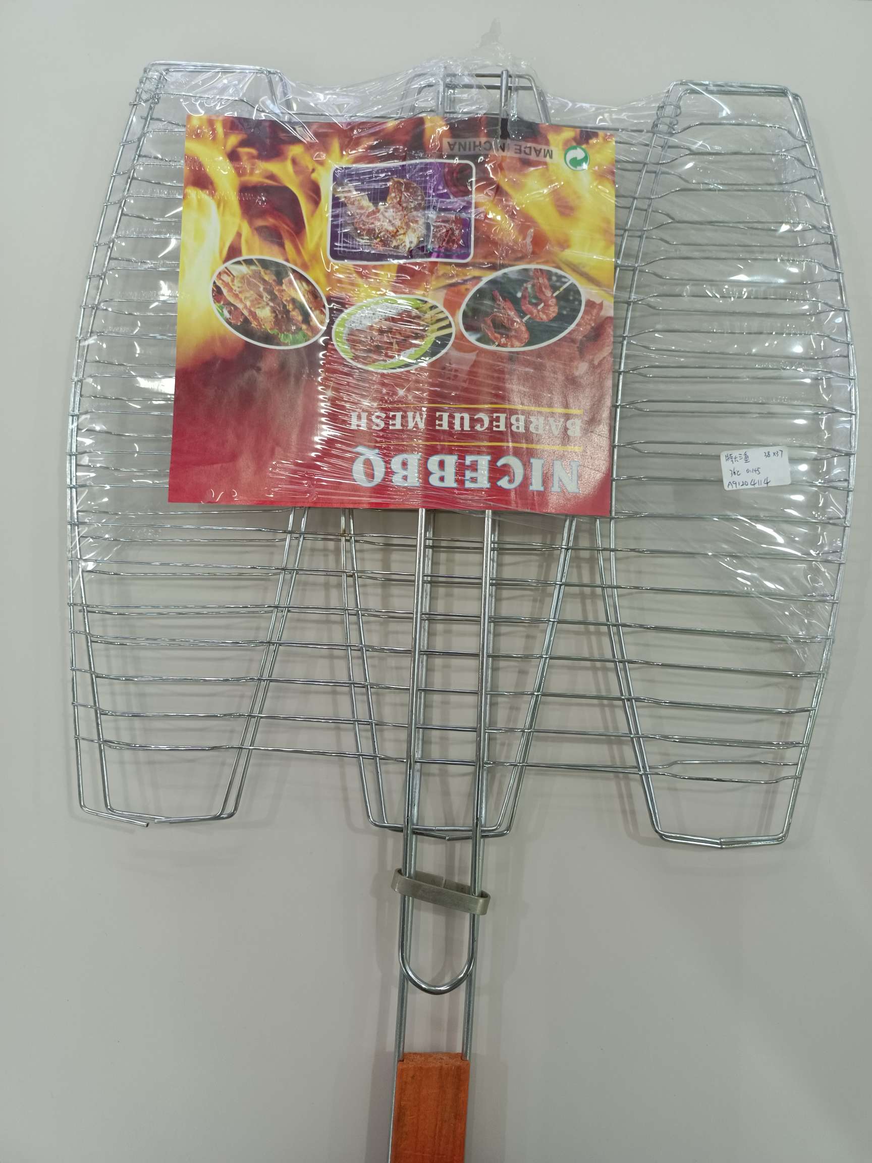 特大三鱼烧烤网夹 烧烤助手 烤鱼夹 烧烤食品网 烧烤 便携工具