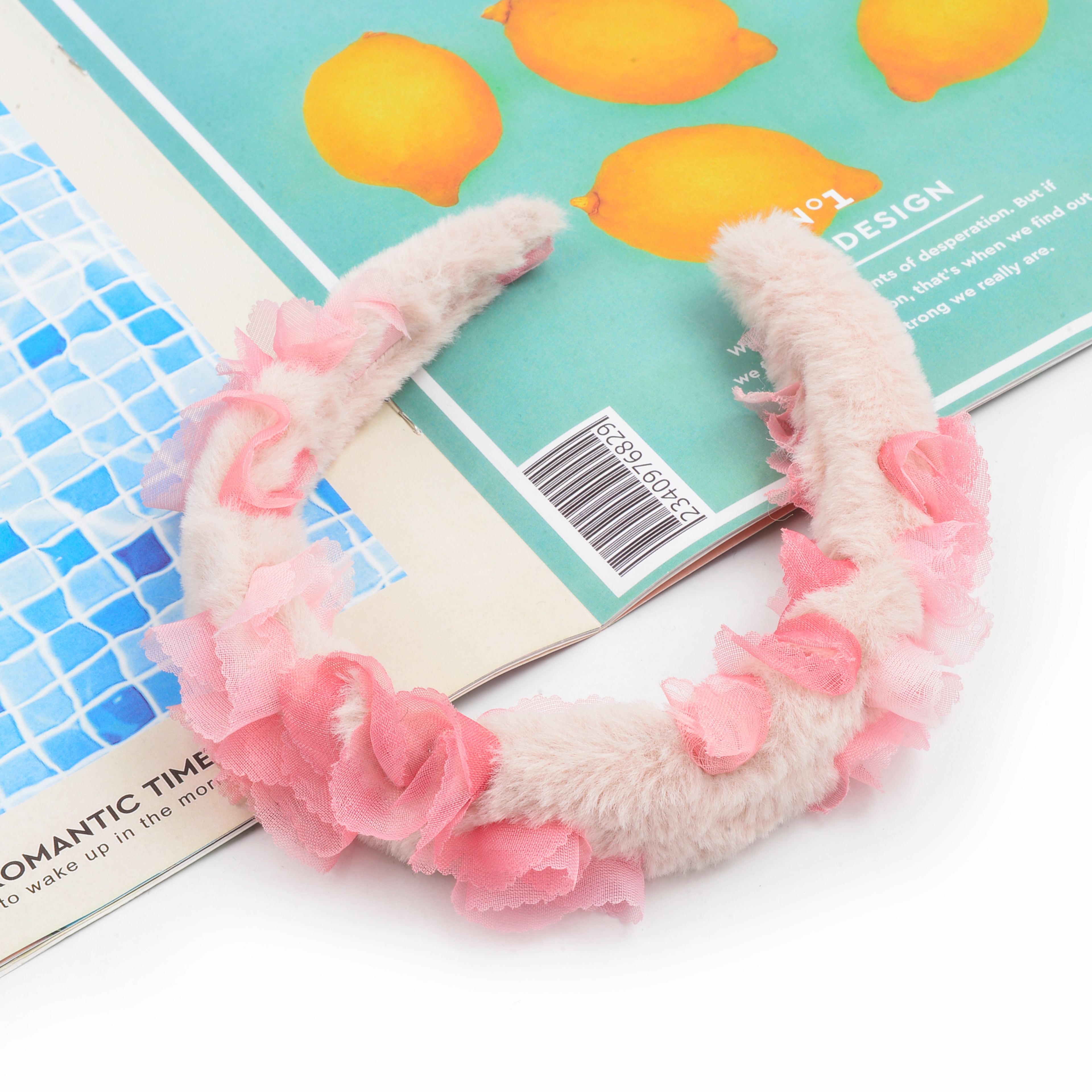 New women's hairband, tulle chiffon, colorful butterfly pasted hair accessory, seaside Bohemian style flower hair accessory details Picture