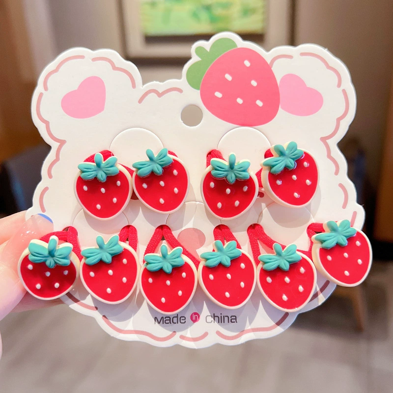Cute bear hair tie, children's cute hair tie rubber band, little girl cartoon hair tie, elastic headwear set wholesale detail image 2