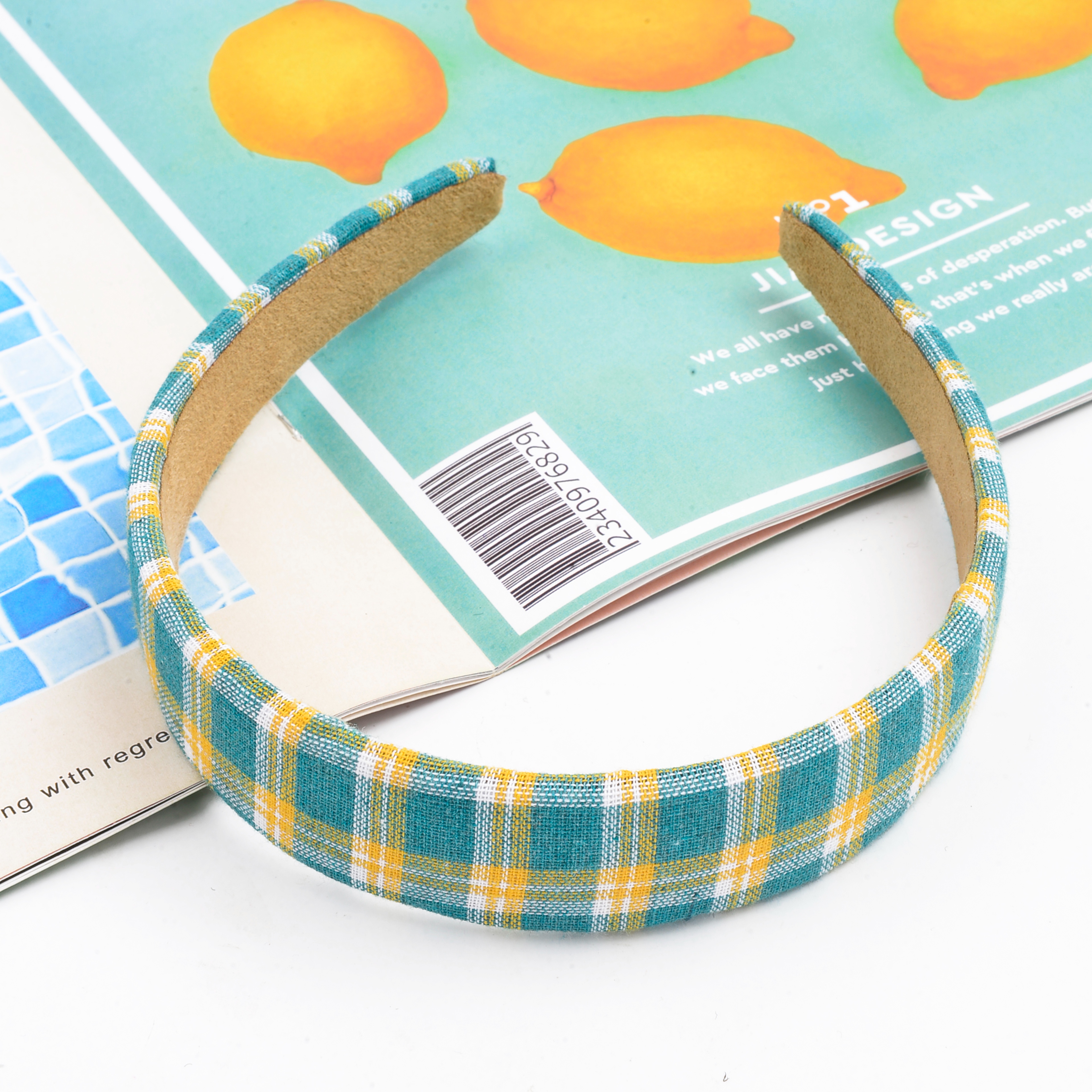 Retro BM style girl checkered hair band, simple and versatile, school headband, hair clip for going out, Japanese and Korean hair accessories details Picture
