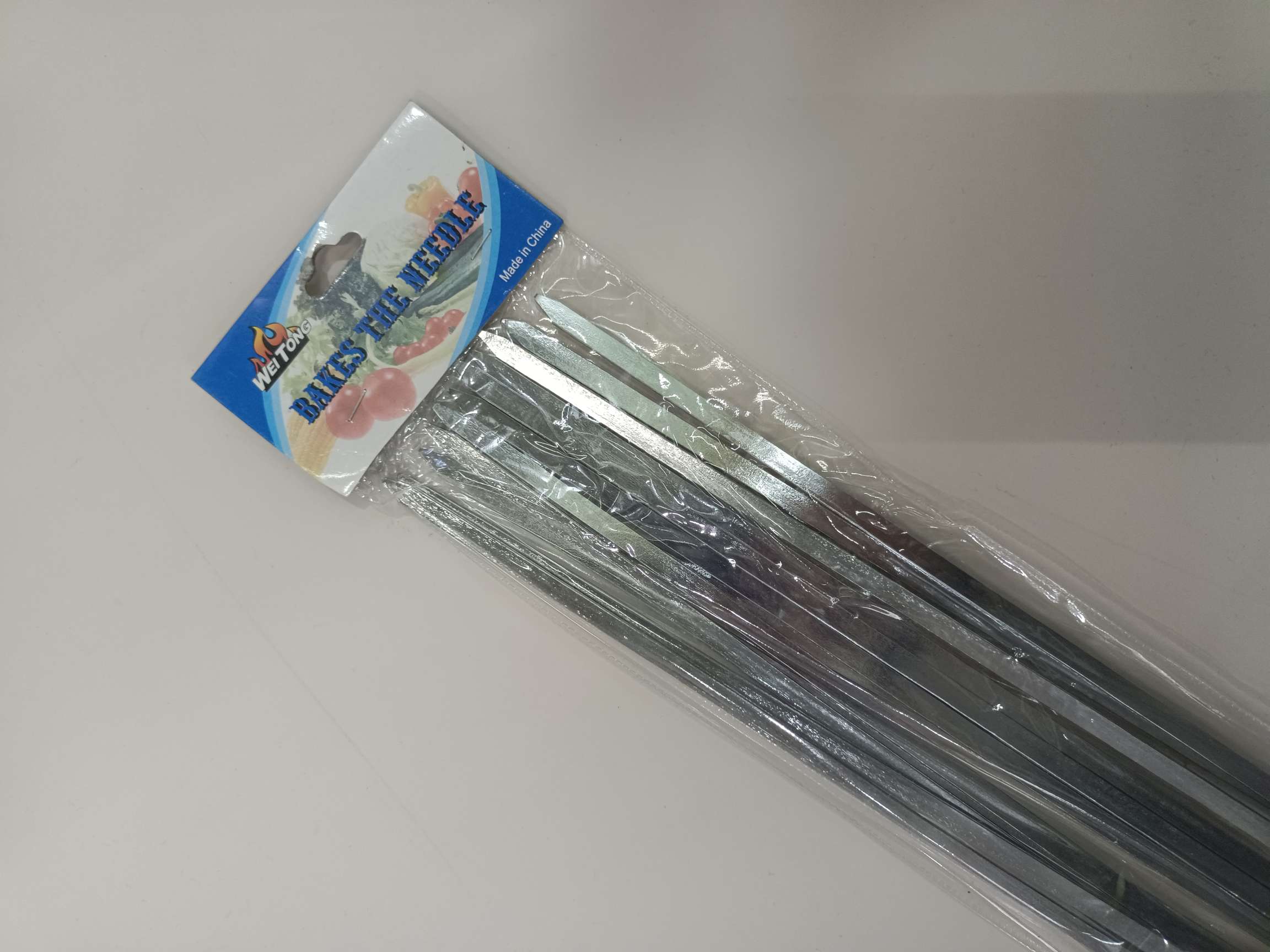 12pc40cm九字扁针 烧烤签烧烤叉吊炉签子扁签钢钎烤针烤肉铁签子详情图4