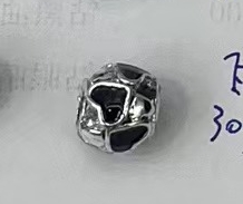 合金镂空桃心小球大孔珠uv保色电镀不褪色珠子