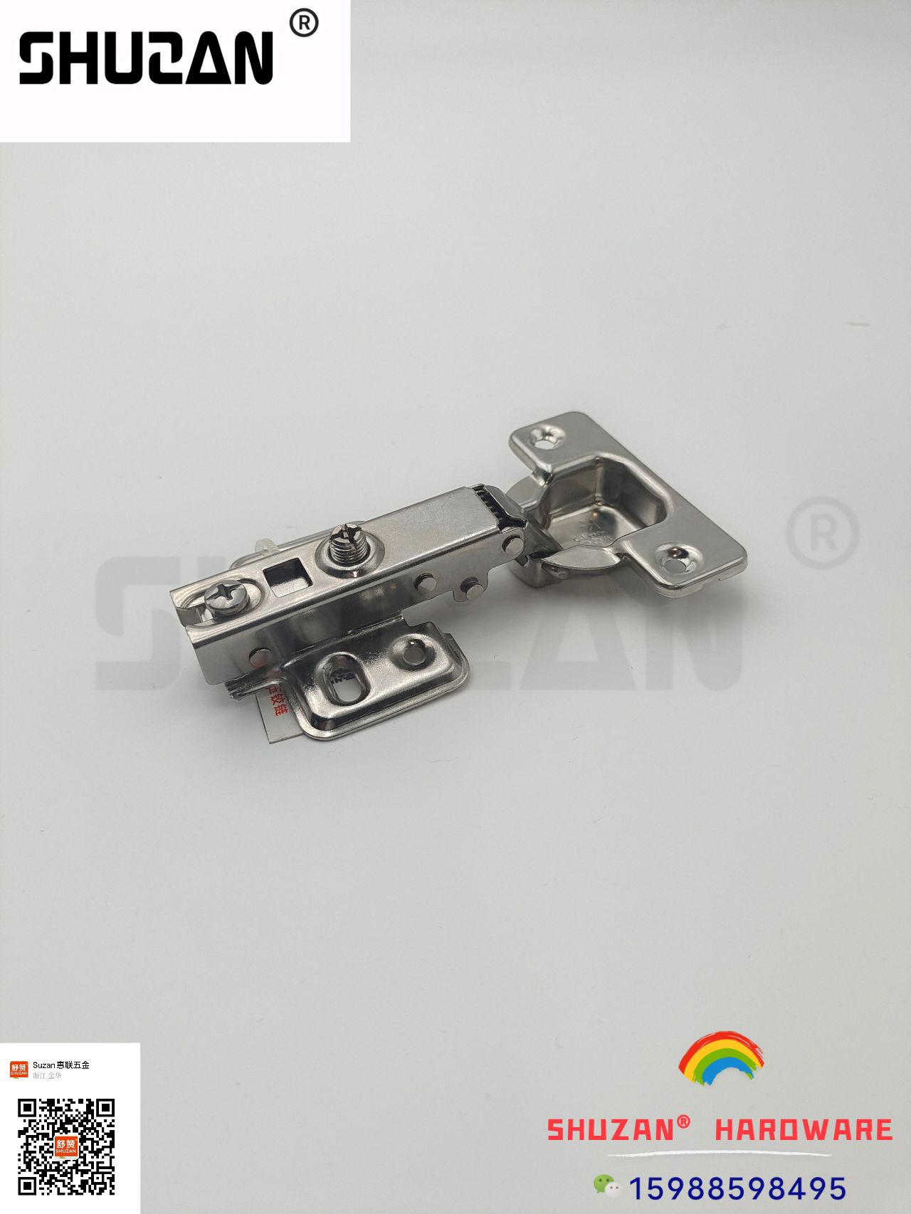 The new type of hinge of Shuzan Hardware is sturdy and durable. The bright silver style is specially supplied for export details Picture