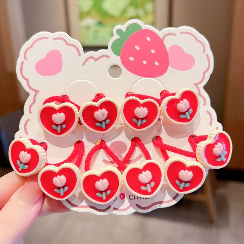 Cute bear hair tie, children's cute hair tie rubber band, little girl cartoon hair tie, elastic headwear set wholesale Specification image