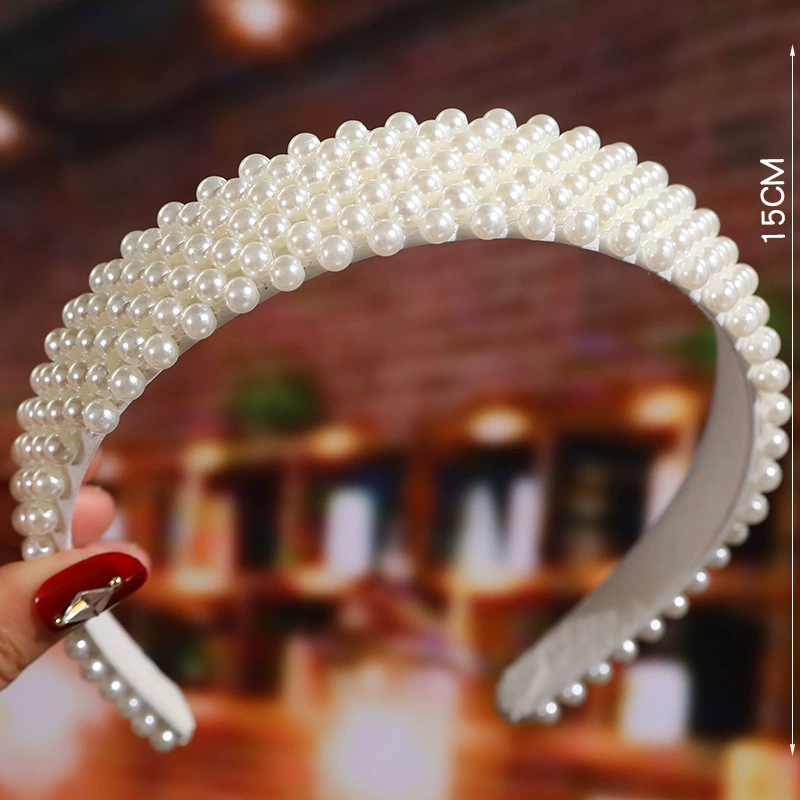 FLY1863 Korean version, a popular handcrafted hair accessory, is simple and versatile. It features a washbasin headband, a bow and pearl headband, and wedding bridesmaid headwear pic 6