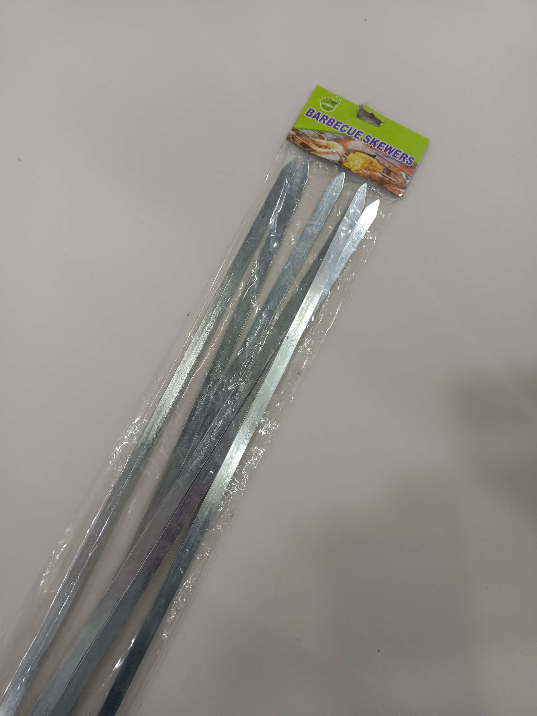 6pc60cm九字扁针 烧烤签烧烤叉吊炉签子扁签钢钎烤针烤肉铁签子详情图4