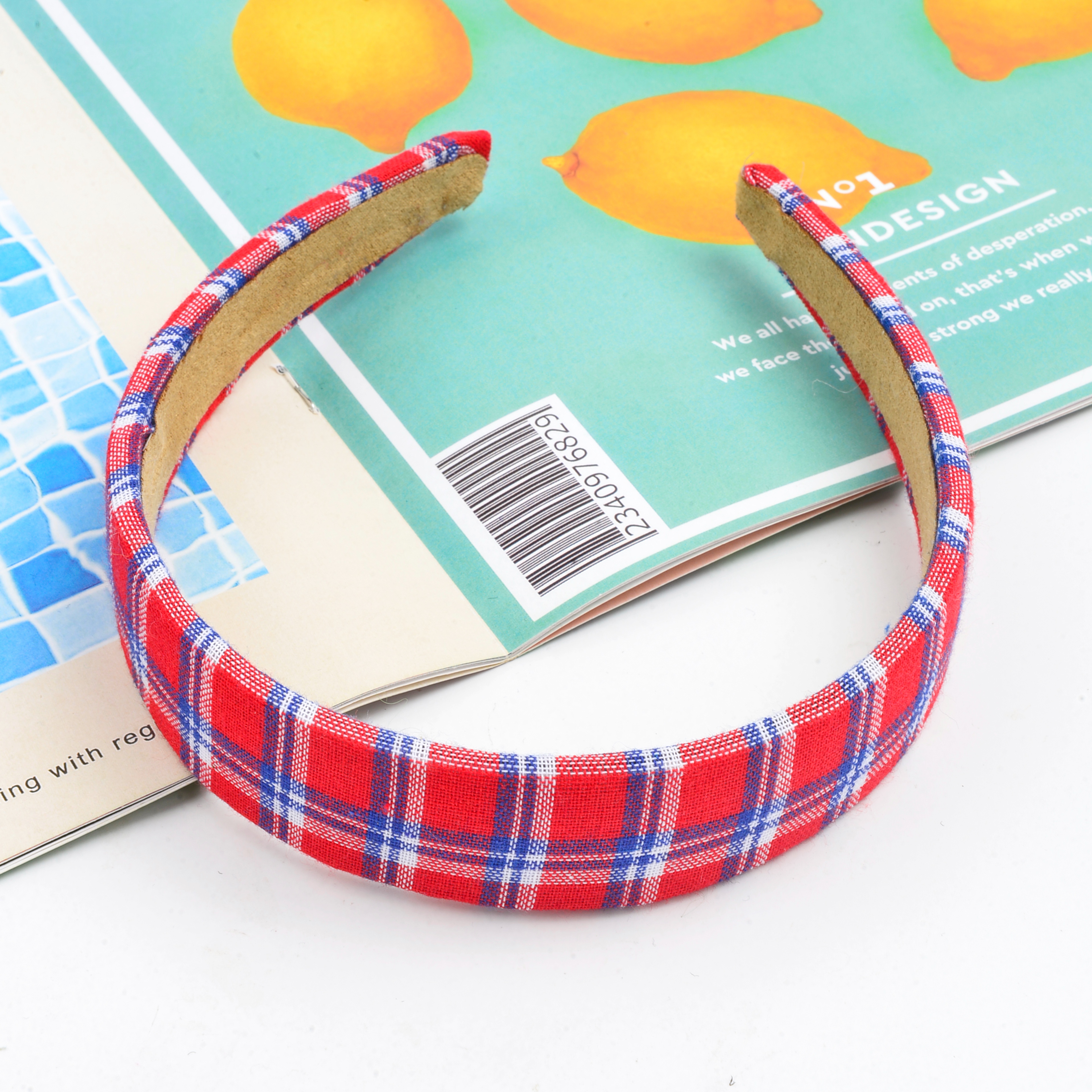 Retro BM style girl checkered hair band, simple and versatile, school headband, hair clip for going out, Japanese and Korean hair accessories