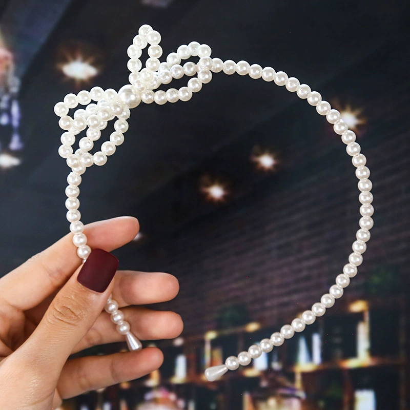 FLY1863 Korean version, a popular handcrafted hair accessory, is simple and versatile. It features a washbasin headband, a bow and pearl headband, and wedding bridesmaid headwear pic 10