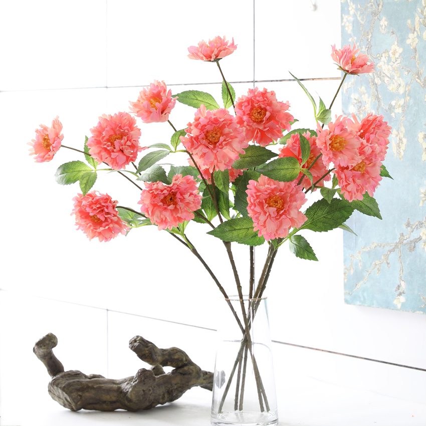 New artificial flowers such as chrysanthemums, artificial flowers, silk flowers, peonies and peonies, home decoration artificial plants, wedding home flower arrangements and green plants