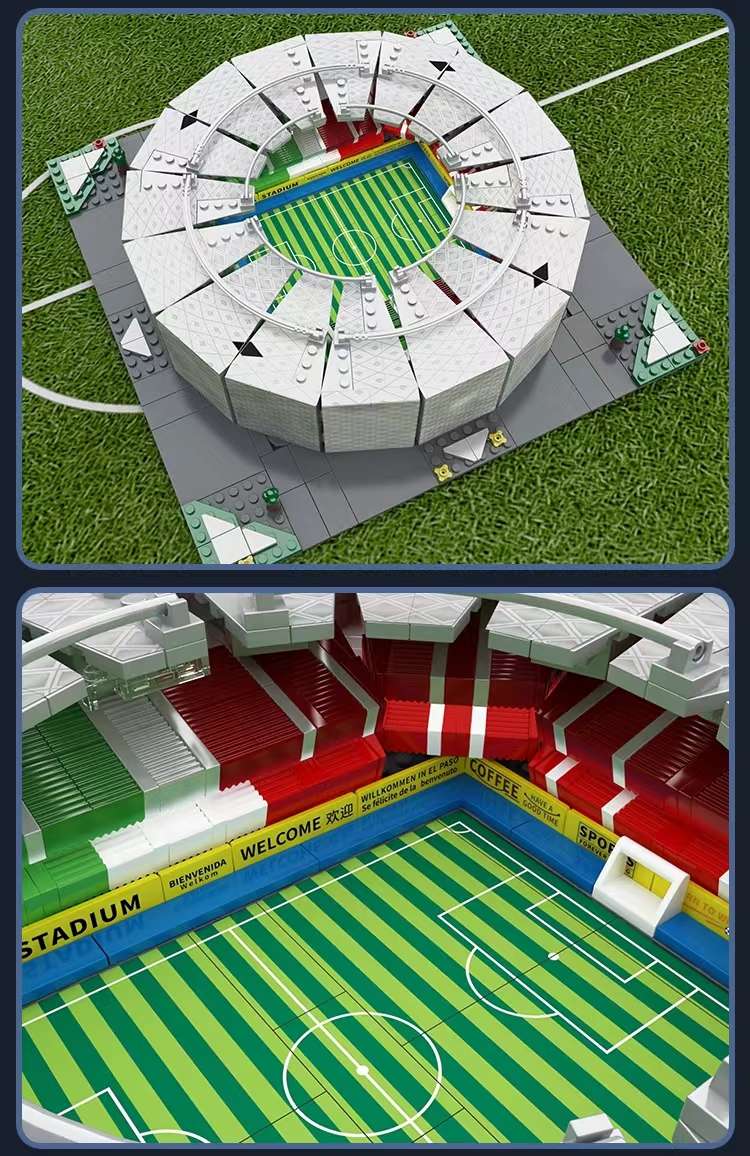 Chinese building blocks 2022 Qatar World Cup Stadium Football Field Football star assembly toy boy gift detail image 14