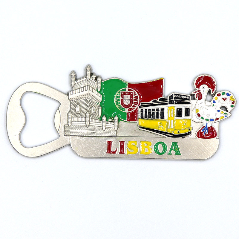 合金冰箱贴/合金开瓶器/葡萄牙冰箱贴白底实物图