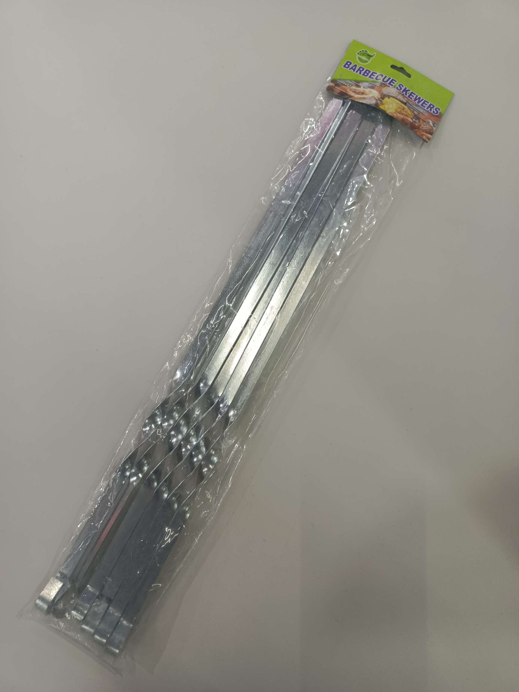 6pc45cm烧烤签BBQ工具烧烤针9字扁签烧烤串供应方形扁针详情图3