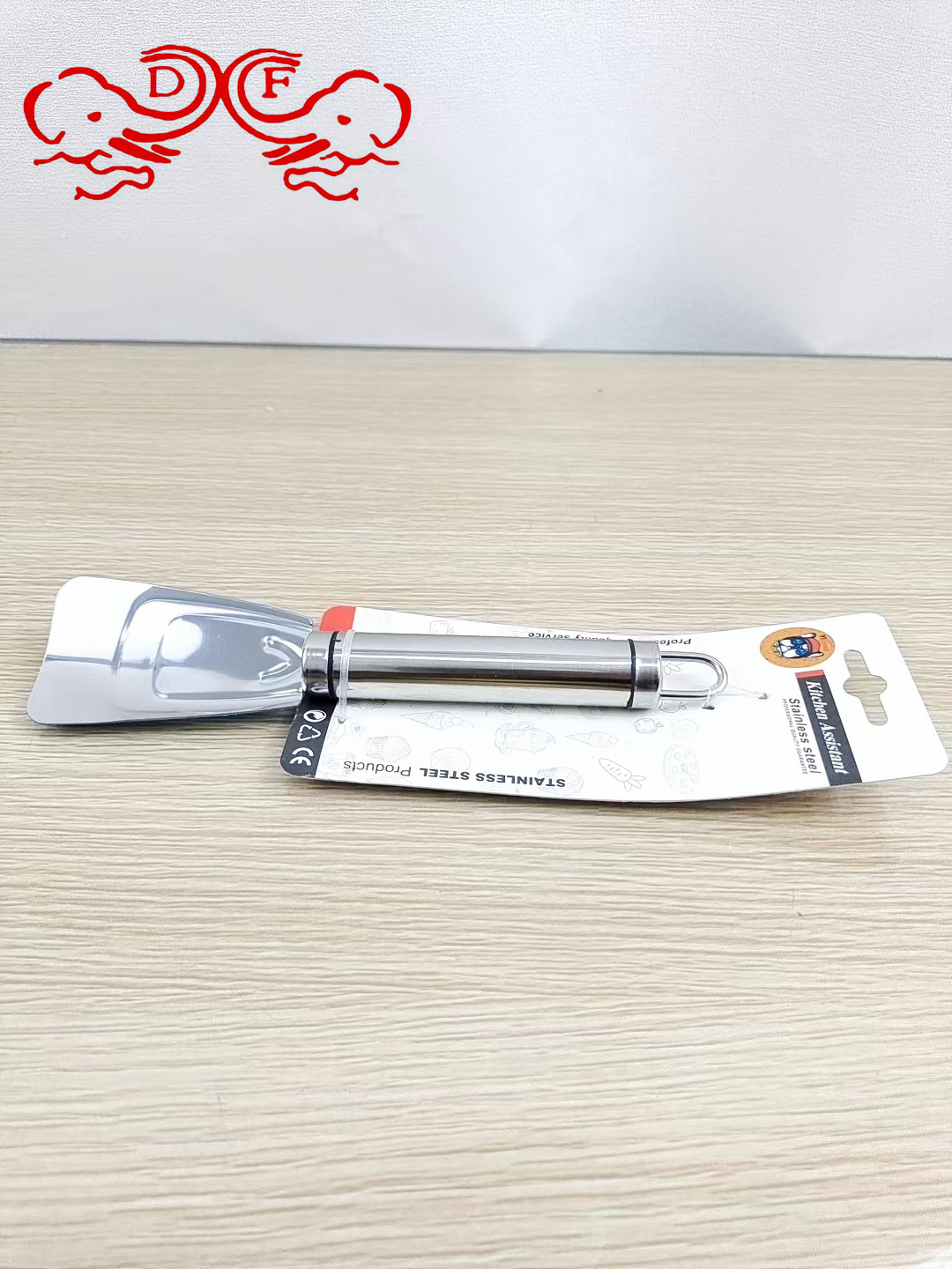 DF99639 stainless steel cheese knife, fruit spatula, mixing spoon, cooking spatula, ice spatula, semi-circular clamp, DF Trading house Item Picture