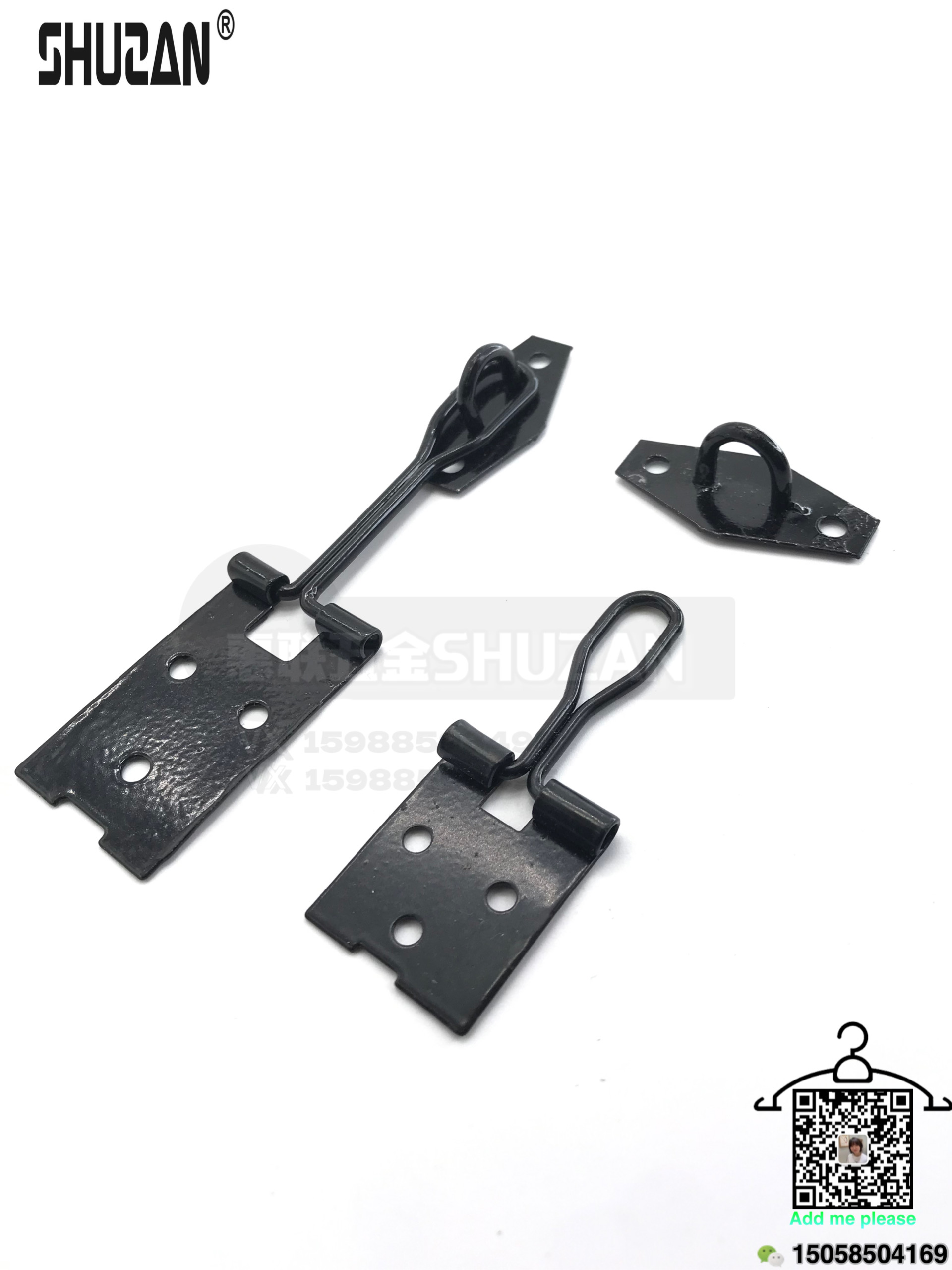 Shuzan single-lock lock plates, sturdy lock plates, various specifications, black lock plates exclusively for export Item Picture