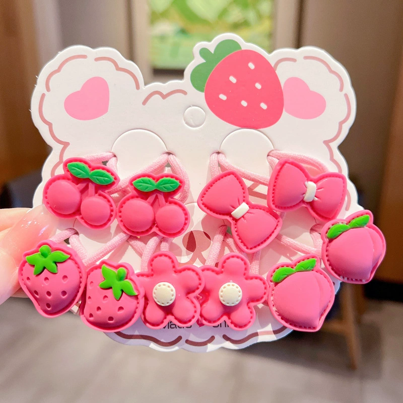 Cute bear hair tie, children's cute hair tie rubber band, little girl cartoon hair tie, elastic headwear set wholesale detail image 8