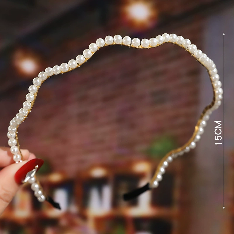 FLY1862 Korean version of the internet-famous handcrafted hair accessory, simple and versatile, facial wash headband, bow pearl headband, wedding bridesmaid headwear pic 7