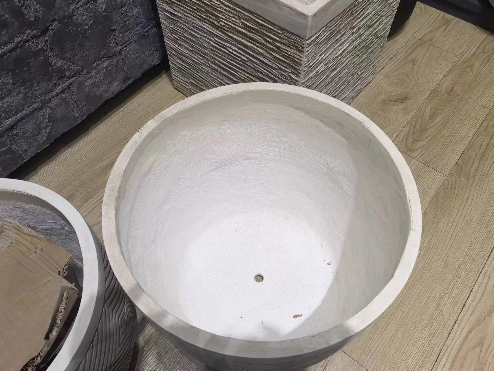 氧化镁花盆/落地花瓶/石英砂/瓷器花屏/陶瓷花盆细节图