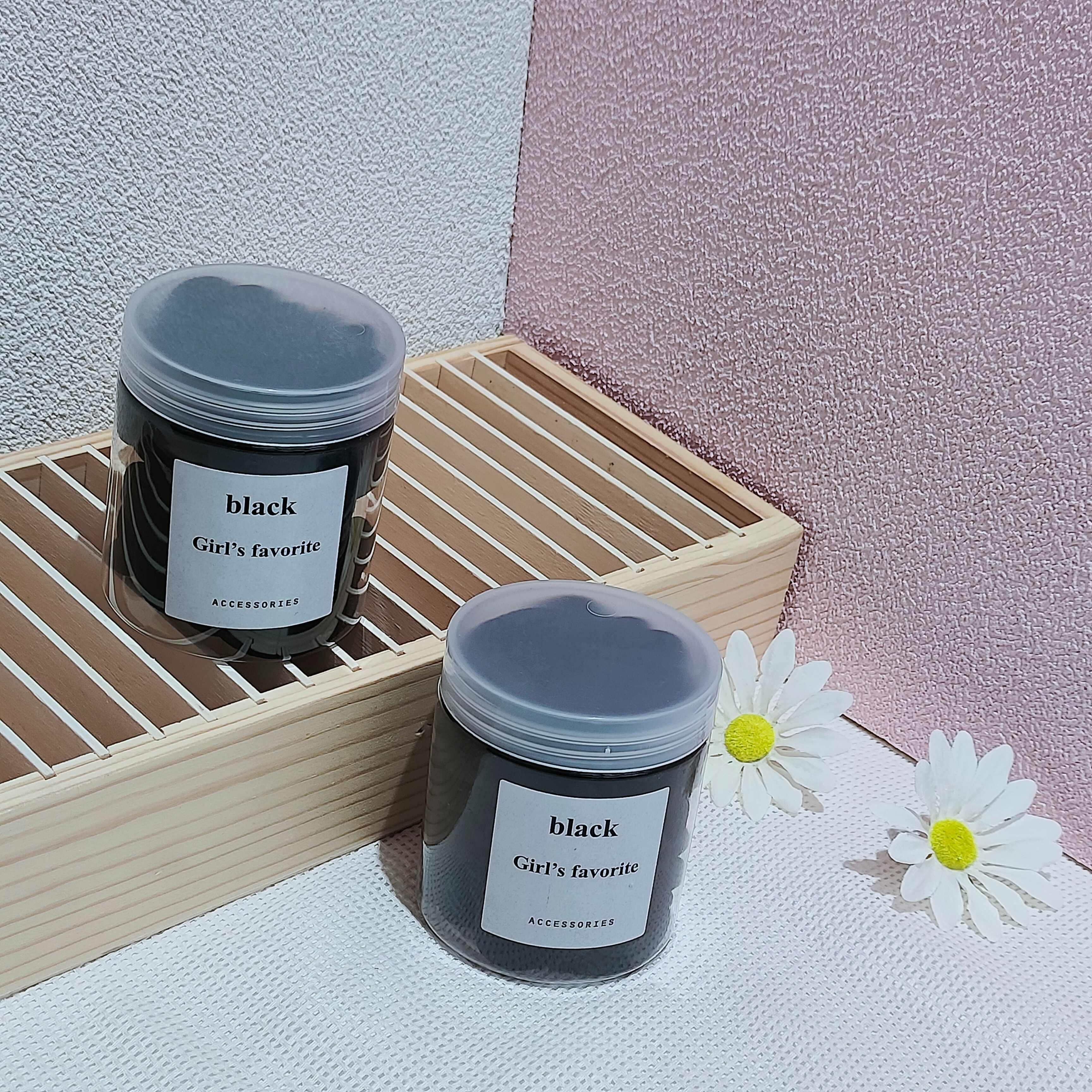 A medium-sized black towel ring set of 150 pieces, a Korean version of the popular and cute style, with high elasticity and no damage to hair Specification image