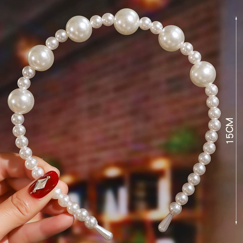 FLY1863 Korean version, a popular handcrafted hair accessory, is simple and versatile. It features a washbasin headband, a bow and pearl headband, and wedding bridesmaid headwear pic 3