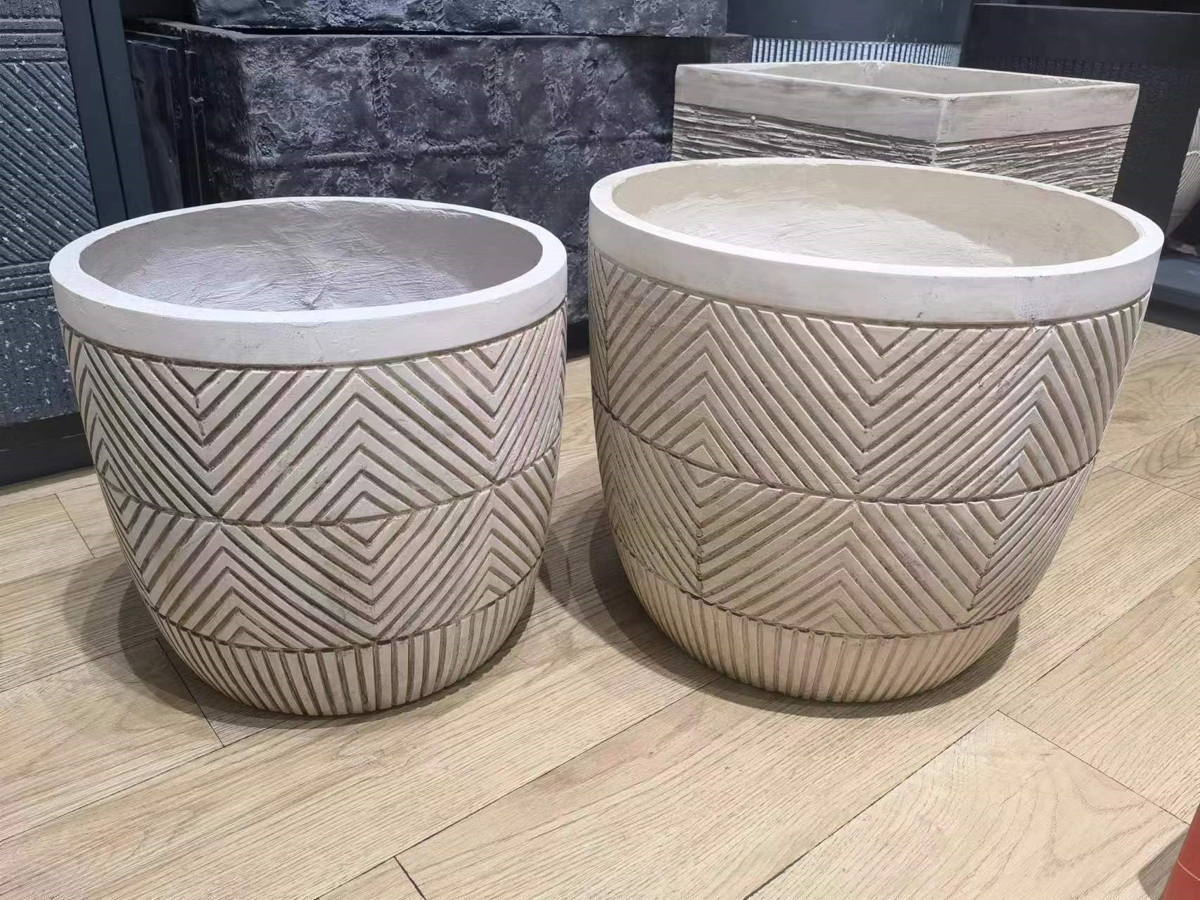 氧化镁花盆/落地花瓶/石英砂/瓷器花屏/陶瓷花盆产品图