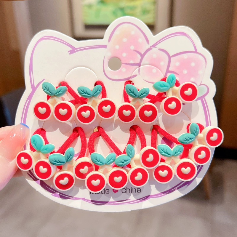 Cute bear hair tie, children's cute hair tie rubber band, little girl cartoon hair tie, elastic headwear set wholesale
