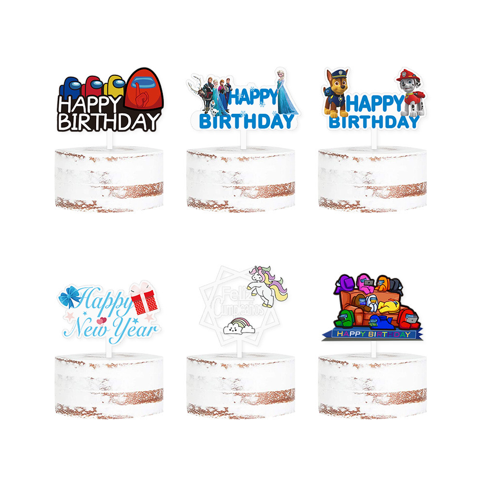生日派对用品蛋糕装饰用品亚克力蛋糕插件生日批发1