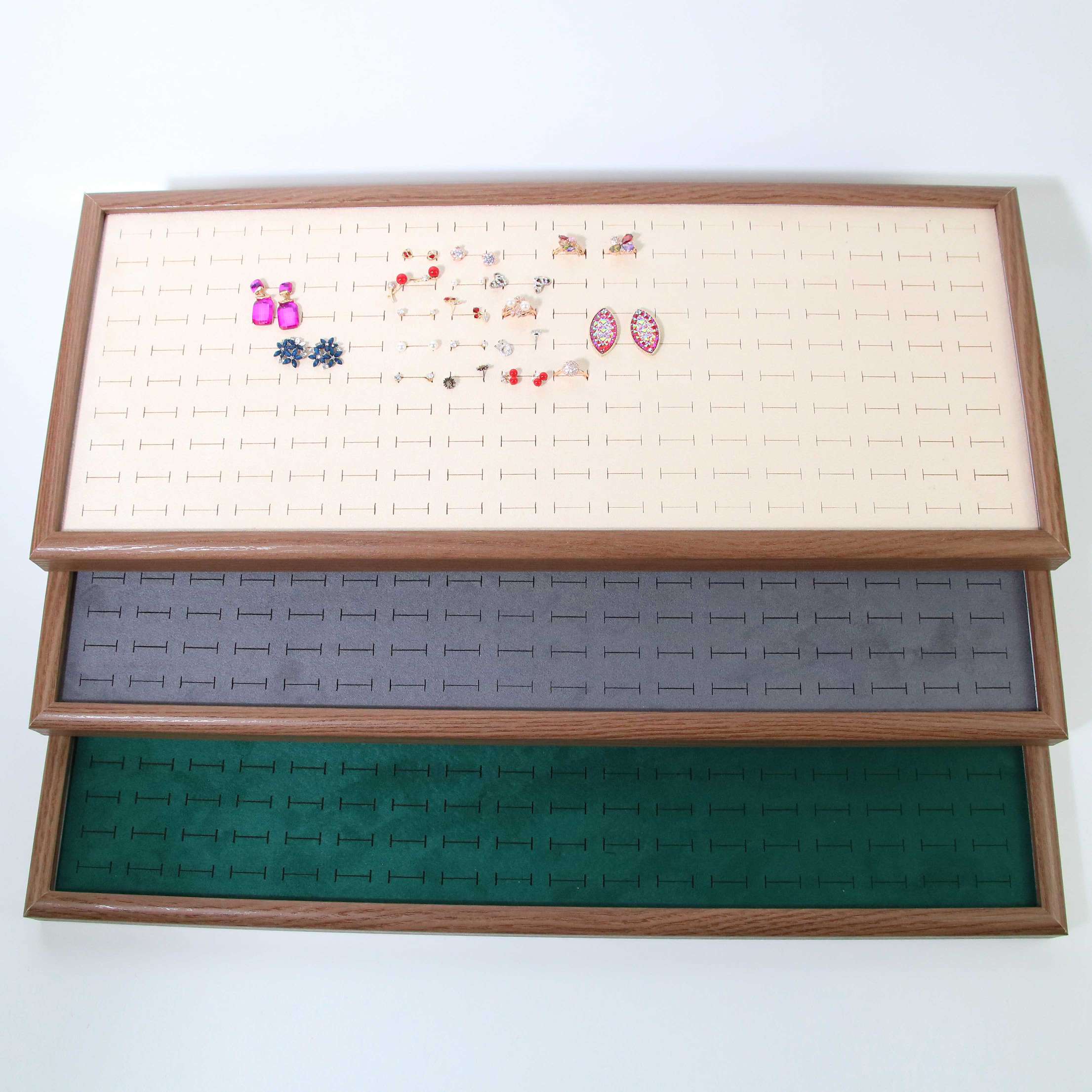 多功能饰品收纳盘 新款木纹贴纸相框戒子盘详情图2
